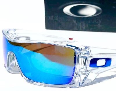 NEW Oakley BATWOLF Shiny Clear POLARIZED Galaxy Blue Mirror Lens Sunglass 9101 - Image 1 of 4