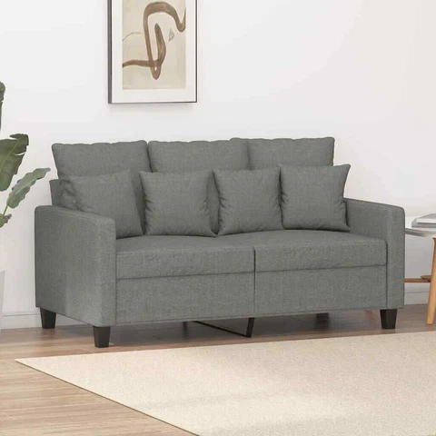 Sofa Upholstered Love Seat Sofa Couch for Leisure Light Gray Fabric vidaXL Cover