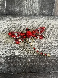 Strass Libelle Brosche 3" x 3,5" groß - Bild 1 von 2