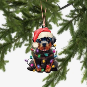 Rottweiler Dog Christmas Ornament, Rottweiler Dog Lovers Xmas Ornament Gift - Picture 1 of 5