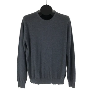 Suéter Hickey Freeman Para Hombre Gris Medio Pullover Algodón Cachemira Informal Tejido - Imagen 1 de 10