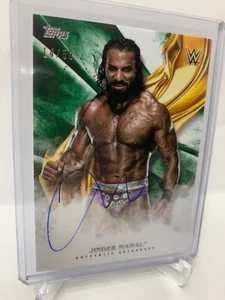 2019 TOPPS WWE UNDISPUTED JINDER MAHAL GREEN PARALLEL AUTO /50 NEW MINT - Picture 1 of 7