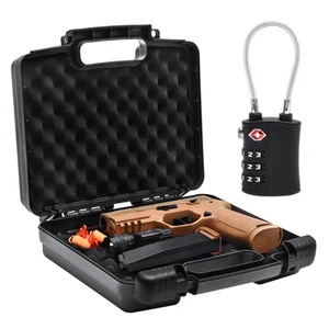 9mm Gun Case Lockable TSA Approved Firearm Travel Case with 1 TSA Lock Pist - Picture 1 of 7