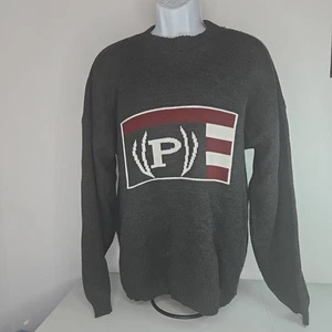 Phat Farm Sweater Mens Large Gray Knit Logo Pullover Crewneck Streetwear - Picture 1 of 6