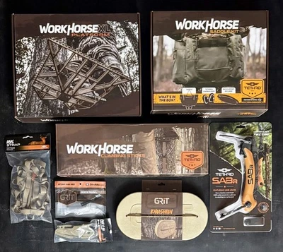 Tethrd Grit Timber Saddle Workhorse Sticks XL Platform Combo Package New - Image 1 of 2