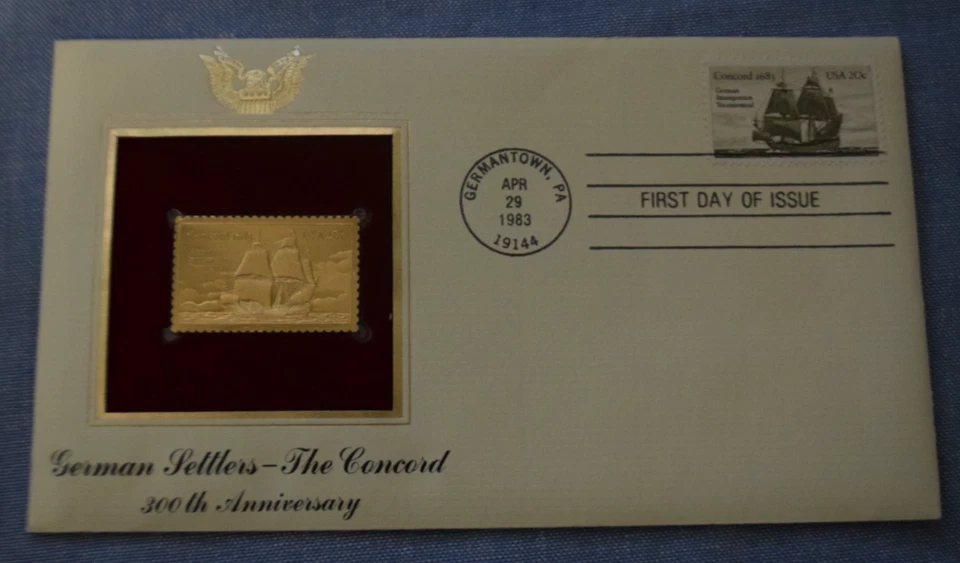 SELLO DE 22 CENTAVOS DE ORO 1983 EMISIÓN PRIMER DÍA GERMANTOWN, PA Foto 1 de 1
