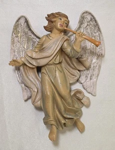 Vintage Fontanini hängender Engel mit Musikhorn Italien 8"×6" Religion spirituell  - Bild 1 von 14