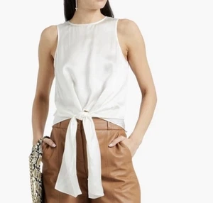 Cinq a Sept 100% Silk Hayden Tie Front Romantic Blouse Top - Picture 1 of 6