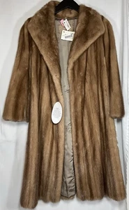 Abrigo de piel de visón marrón cervatillo Washington DC largo medio GARTENHAUS FURS talla S restaurado - Imagen 1 de 9
