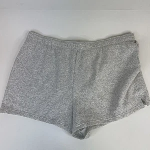 Victoria's Secret PINK Ivy Fleece Foldover Shorts Hund Logo hellgrau Gr. XXL - Bild 1 von 6