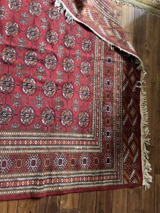 Alfombra de Colección Tejida a Mano Princesa Bokhara Elefante Huella Usada Leer 9 pies X 6 pies - Imagen 1 de 24