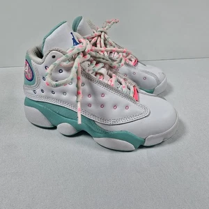 Nike Air Jordan 13 Retro PS Aurora Green Pink 439358-100 Kids Girls Size 11C - Picture 1 of 14
