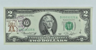 1976 $2 FRN Note First Day of Issue Stamp - Liberty Bell Stamp *4050 - Image 1 of 4