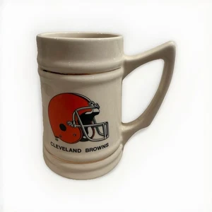 Cleveland Browns Beer Stein Mug, Gold Band, 12 Oz, Helmet Logo, Vintage - Picture 1 of 6