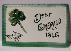 St. Patrick's Day Dear Emerald Isle Kleeblatt aus Kunstseide Glitzer 1909 - Bild 1 von 3