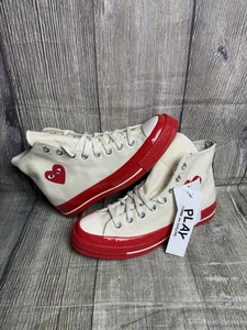 Converse Comme des Garcons Play Chuck Taylor 70 Hi Top Beige Rot Größe 7 UK 7 UK - Bild 1 von 8
