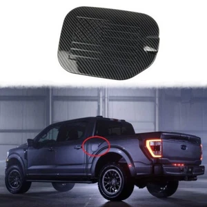 Carbon Fiber Style Fuel Tank Cover Trim Accessories Gas Door For Ford F-150 - Picture 1 of 5
