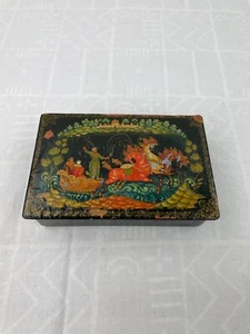 Pillendose russland Handbemalt Bunt Dose Sehr alt und selten Sammlerstück Box - Picture 1 of 10