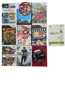 Wii Games Lot Of 10 Call Of Duty Super Mario Bros Monster High Indiana Jones M&M - Picture 1 of 1
