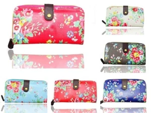 Nuevo Monedero para Mujer Estampado de Flores Pequeño Doble Plegable/Niñas Patente Portatarjetas Monedero - Imagen 1 de 8