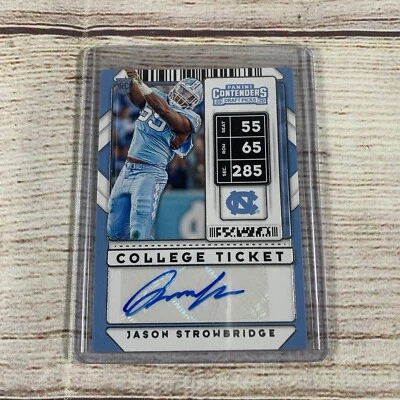 2020 Panini Contenders Draft Picks Jason Strowbridge College Ticket Auto #286  - Image 1 of 2
