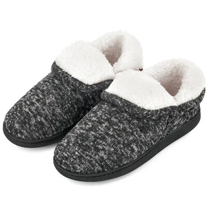 Womens Memory Foam Fuzzy Slippers Cotton Comfort Outdoor Booties House Shoes - Picture 1 of 48