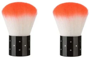 2 KABUKI MAKEUP BRUSH BRONZER MINERAL BLUSH NAIL GLITTER ORANGE TOP SPARKLE NEW - Picture 1 of 1