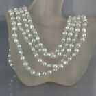 Kette Perlenkette Keshi-Perle und Aquamarin Splitter ca.180cm lang 