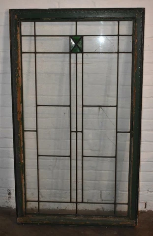 Arts & Crafts Leaded Glass Window 32" x 55" Cover