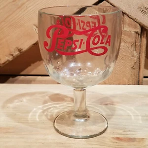 Pepsi-Cola Goblet or Chalice Glass Cup with Pepsi-Cola Logo - Swanky Barn - Picture 1 of 12