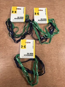 Under Armour UA Mini Stirnbänder 6er Pack Grün Navy Blau Logo 3 Stück NEU - Bild 1 von 5