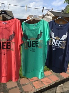 Longline T Shirt Strass "Queen" - Bild 1 von 6