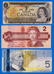 Canada Mix Lot ( 1973 to 2006) - 3 Circulated Notes ML#162 - Bild 1 von 2
