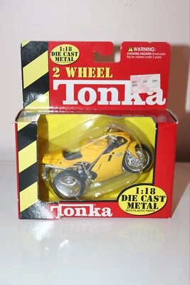 2 Wheel Tonka Diecast 1:18 Ducati Motorcycle Yellow 748 unopened damaged box - Image 1 of 4
