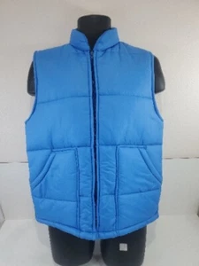 VINTAGE Puffer Jacket Vest Men's M Zip-Up 1980s Gorpcore Hiking Weathercaster - Picture 1 of 7