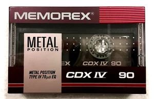 Memorex CDX IV 90 metalowa kaseta audio pusta taśma zapieczętowana Made in Korea Typ IV - Zdjęcie 1 z 2