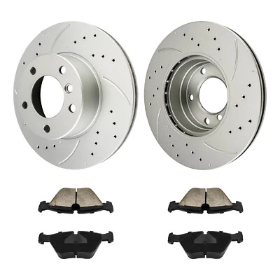 Rotores de disco perforados delanteros y pastillas de freno para BMW 528i 2001-2003 1997-2000 BMW 525i Foto 1 de 4