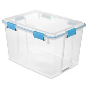Sterilite 80 Quart Gasket Box, Weather-Resistant Clear Storage Bin with Lid,Blue - Picture 1 of 4
