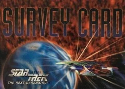 STAR TREK NEXT GENERATION  SEASON 2  SURVEY CARD BY SKYBOX - Image 1 of 2