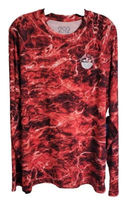 Mens Large Engineered Angling Gear Elite Long Sleeve Red Tie Dye Shirt NEW w/tag - Image 1 of 4
