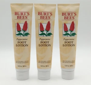 Lot of 3 - Burt's Bees Peppermint Foot Lotion, 3.38 fl oz, SEALED - SHIPS FREE - Picture 1 of 3