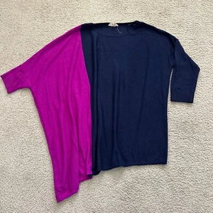 Phase Eight Women Sweater Asymmetric Wool blend Blue pink size S - Picture 1 of 8
