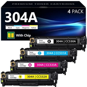 Paquete de 4 cartuchos de tóner 304A negro cian magenta amarillo | Repuesto para HP 3... - Imagen 1 de 7
