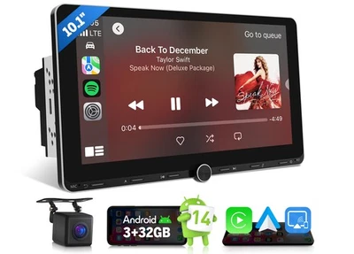 10.1" Android 14 Car Player DSP WiFi6 Wireless CarPlay GPS Touchscreen Car Radio - Image 1 of 4