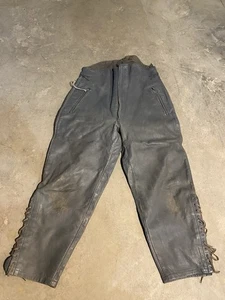 Pantalones de cuero submarino vintage de los años 70 alemanes BM Marina Federal para hombre gris medio - Imagen 1 de 9