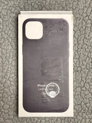 Apple 黑色皮革手机壳 适合 I 手机 14 Plus  — 第 1/4 张图片