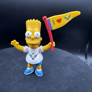 The Simpsons Bart with I love Krusty Flag PVC Plastic 2007 Fox 3" Figure - Bild 1 von 11