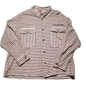 Vintage Cross Colours Button Up Shirt Men's Size 2 Long Sleeve Striped 90s  - Picture 1 of 15