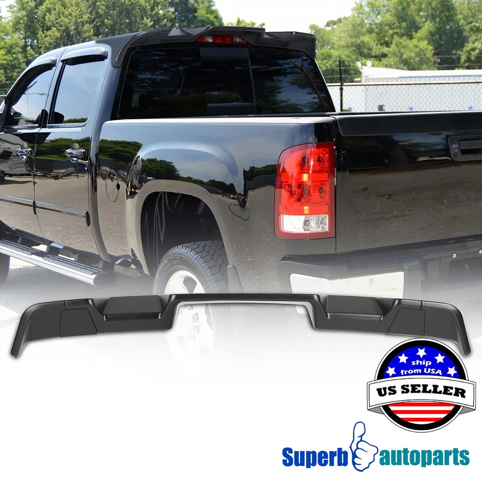 For 2008-2014 GMC Sierra 2500HD/3500HD Black 3PC Style Rear Cab ROOF SPOILER Foto 1 de 4