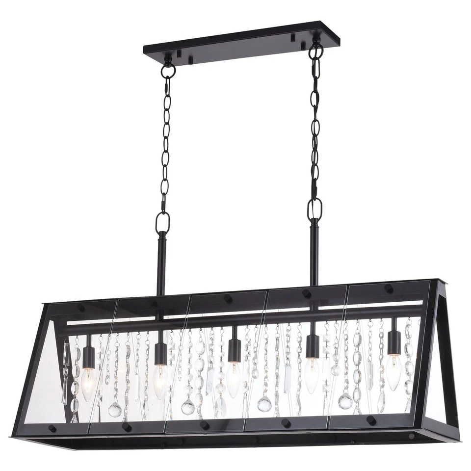 Tremont 5-Light Linear Chandelier in Industrial Style 20.75 Inches Tall and 36.5 - Image 1 of 4